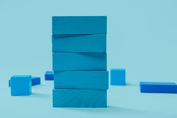 Blank blocks on blue background