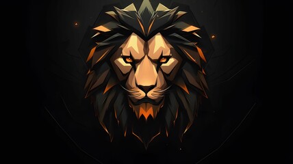 low poly lion vector isolated - obrazy, fototapety, plakaty