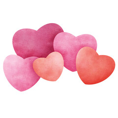 Watercolor hearts.