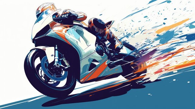 500cc motorcycle racing geometry in vector on red and white background.