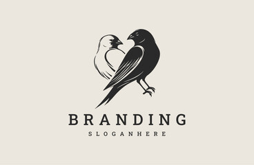Obraz premium Bird logo style icon design template flat vector