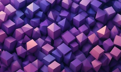 Cubist Shapes in Purple Dark violet