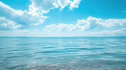 Fototapeta na wymiar beautiful sea in the middle of the ocean with a beautiful blue sky