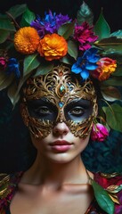 woman in carnival mask