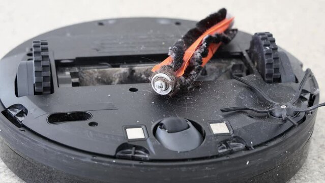 Tangled hair in robot vacuum roler