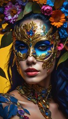 woman in carnival mask