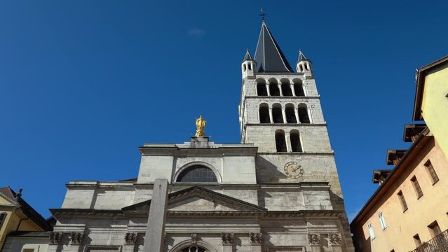 Notre-Dame-de-Liesse Church in Annecy facade are a fine example of Sardinian neoclassical architecture that developed between 1830 and 1850 on the grounds of the Savoyard
