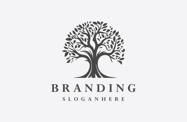 Obraz premium Tree logo style icon design template flat vector