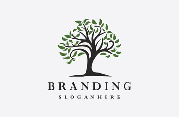 Obraz premium Tree logo style icon design template flat vector