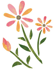 シンプルでおしゃれな花のイラスト素材