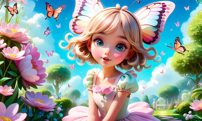 Obraz na płótnie Canvas Cartoon 3d character, wallpaper for kids , cute cartoon character background
