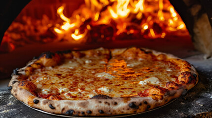The crispness of the crust and the gooeyness of the cheese are a match made in heaven in this woodfired pizza straight from the fiery depths of the oven.