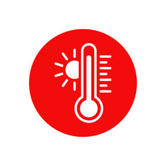 High temperature thermometer icon