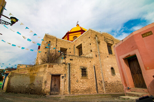 Vista Panor&aacute;mica de la parte trasera del Templo Principal en Armadillo de los Infante San Luis Potos&iacute; M&eacute;xico, Uno de los pueblos m&aacute;gicos del centro Norte.
