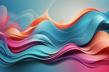 Abstract Colorful Wavy Object Background, created by ai generated