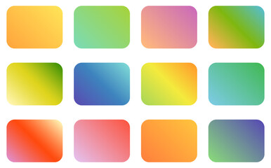 vector set of color Gradient Pallets, color swatch. catalog samples, trendy multicolored pallet