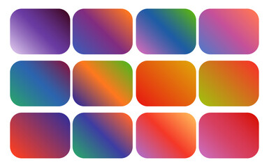 vector set of color Gradient Pallets, color swatch. catalog samples, trendy multicolored pallet