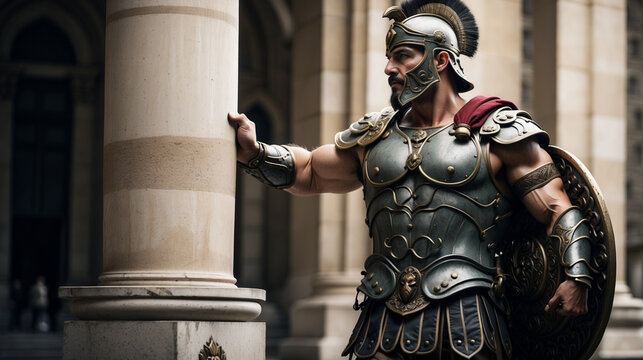 Roman soldier in ornate armor