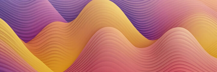 Fluted Shapes in Yellow and Lavender blush - obrazy, fototapety, plakaty