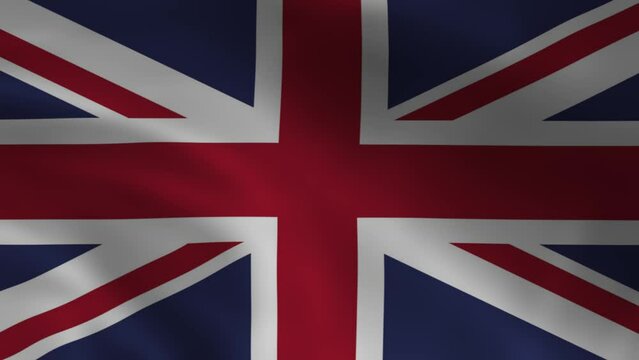 National flag of UK United Kingdom waving background animation wrinkled and creased silken