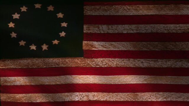 Old national flag of USA United States of America waving background animation 3d rendered animation