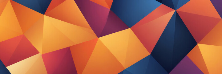 Pentagonal Shapes in Orange and Indigo
