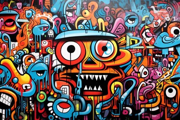Doodles graffiti art background, Doodles Graffiti Wallpaper, Doodle Graffiti Pattern, AI Generative