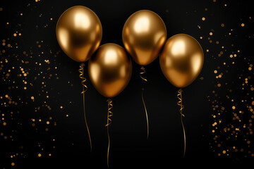 Golden Moments Glistening Balloons with Festive Confetti