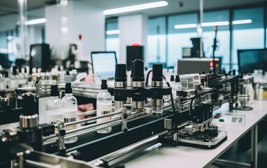 A laboratory with many different types of equipment. Generative AI.