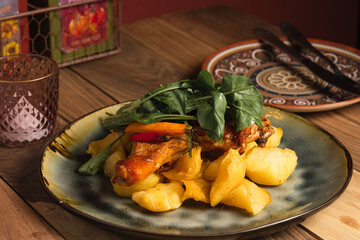 italian pasta with chiken and vegetables