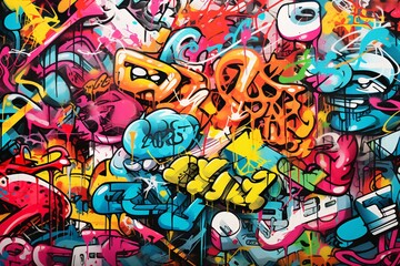 Rainbow Dirty Graffiti Tags And Throw ups Background, Colorful Graffiti Art Background, Graffiti Background, Graffiti Wallpaper, AI Generative