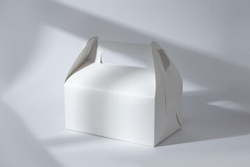 Dessert craft white paper box isolated on white