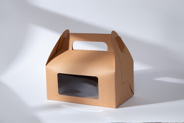 Dessert craft brown paper box isolated on white