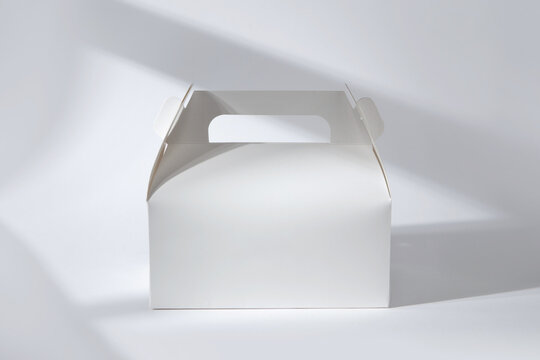 Dessert craft white paper box isolated on white