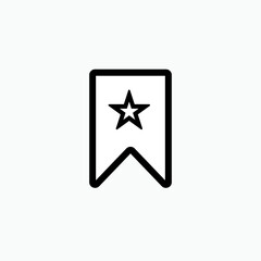Bookmark Icon. Presented in Line Art Style.  Applied as a Trendy Symbol for Design Elements, Presentations, and Web Apps.