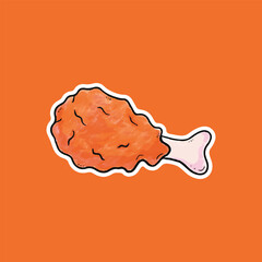 illustration of delicious fried chicken thighs