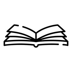 Open book black line icon