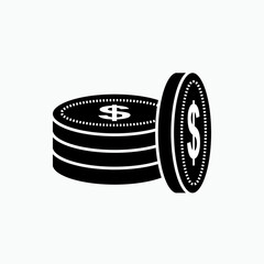 Coin Stack Icon. Money Symbol - Vector.