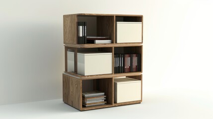 A modular storage unit that can be configured in various ways to suit your changing storage needs.