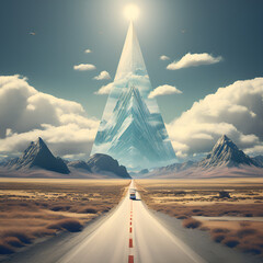 road in the mountains Generative AI