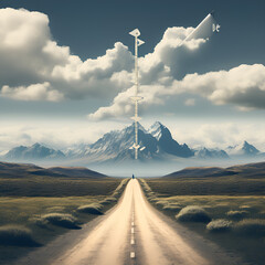 road in the mountains Generative AI