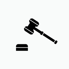 Hammer of Law Icon. Court Symbol - Vector Logo Template. 