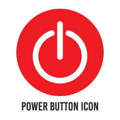 power button icon for web or app design. In redand white editable power button vector illustration. on and off button icon eps 10.