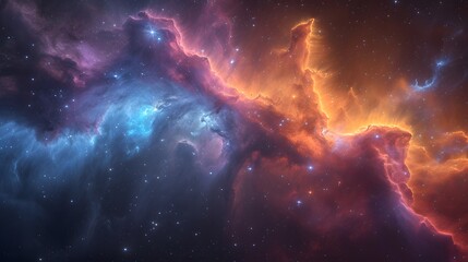 Fototapeta premium Cosmic Universe with nebula and stardust, colorful backgrounds. copy space, wallpaper, mockup, presentation.