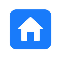 Obraz premium シンプルな青色のホームアイコン