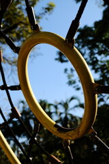 old rusty circle with ropes