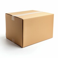 Cardboard Packaging Box Isolated on White Background. Generative ai