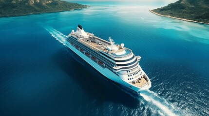 beautiful white yacht on luxury cruise in ocean sea during daytime. generative ai