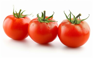 A lush tomato plant is in the center. Full of life and vitality while piles of ripe red tomatoes hung proudly from the green branches. Picture of tomato plants blooming