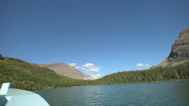Boat ride on Two Medicine Lake in Glacier National Park